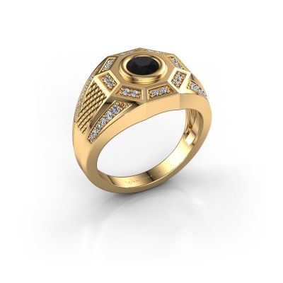 Herrenring Enzo 585 Gold Schwarz Diamant 0.945 crt
