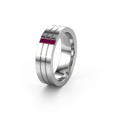 Trouwring WH0428L16BP 950 platina rhodoliet ±6x2 mm