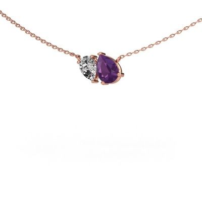 Anhänger Toi et Moi PER PER 585 Roségold Amethyst 8x6 mm
