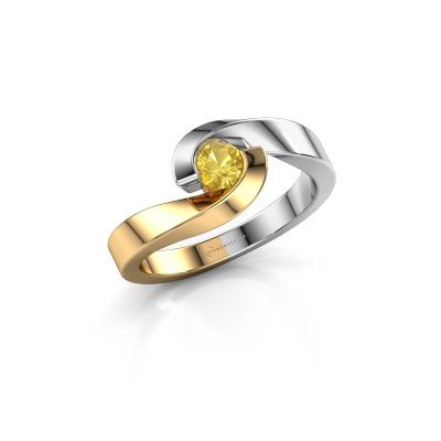 Ring Sheryl 585 goud gele saffier 4 mm