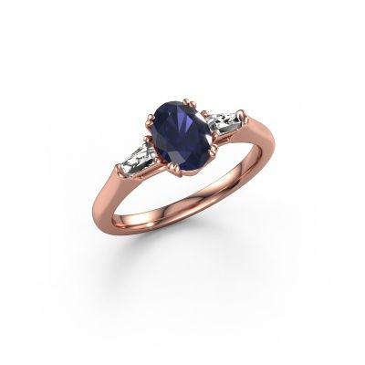 Engagement ring Indy OVL 585 rose gold sapphire 8x6 mm