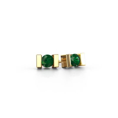 Clous d'oreilles Lieve 585 or jaune emeraude 3.7 mm