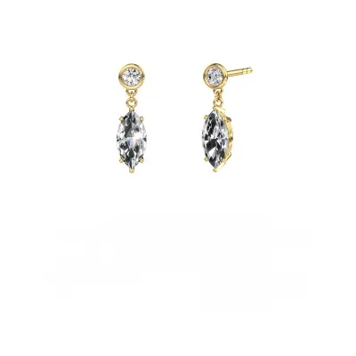 Drop earrings Lacey MRQ 585 gold lab grown diamond 2.20 crt
