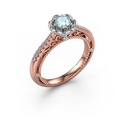 Verlobungsring Abbey 585 Roségold Aquamarin 4.2 mm