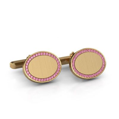 Manchetknopen Richano 585 goud roze saffier 1.2 mm