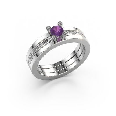 Engagement ring Alisha 585 white gold amethyst 4 mm