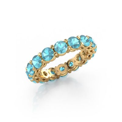 Stackable ring Michelle full 4.0 585 gold blue topaz 4 mm