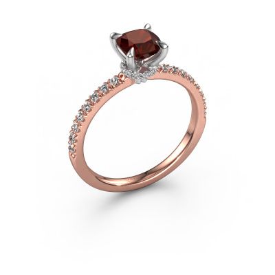 Engagement ring Crystal CUS 4 585 rose gold garnet 5.5 mm