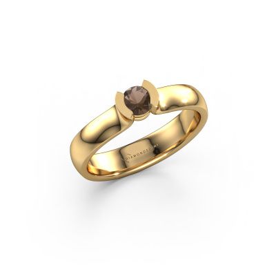 Ring Ophelia 585 gold smokey quartz 4.2 mm