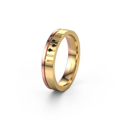Bague d'amitié WH0332L14X 585 or jaune diamant noir ±4x1.5 mm