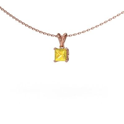 Anhänger Sam SQR 585 Roségold Gelb Saphir 4.5 mm