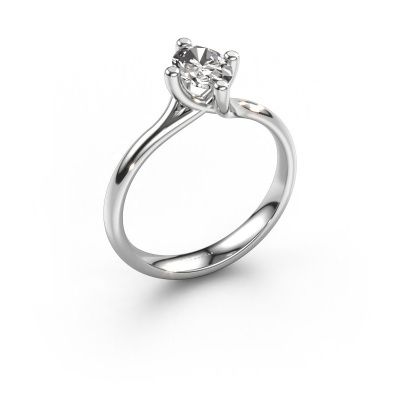 Engagement ring Dewi Oval 585 white gold zirconia 7x5 mm