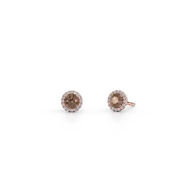 Earrings Seline rnd 585 rose gold brown diamond 0.64 crt