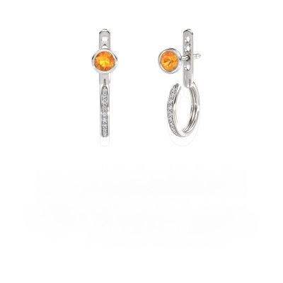 Clous d'oreilles Destiny 585 or blanc citrine 4 mm