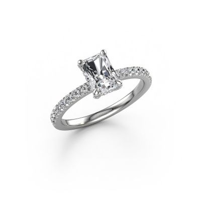 Bague de fiançailles Saskia RAD 1 585 or blanc diamant synthétique 1.00 crt
