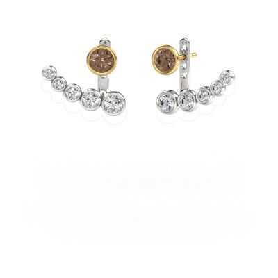 Oorbellen Wendy 585 witgoud bruine diamant 2.19 crt