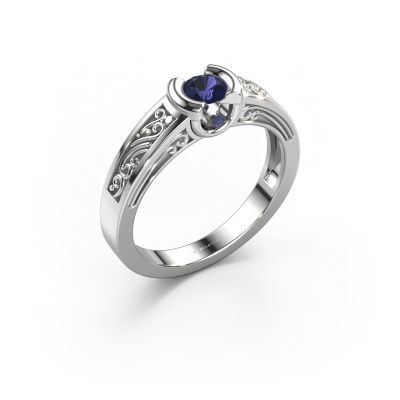 Ring Elena 585 white gold sapphire 4 mm
