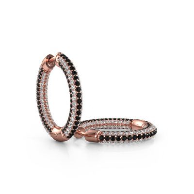 Créoles Hope 15mm 585 or rose diamant noir 2.927 crt