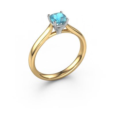 Verlobungsring Mignon cus 1 585 Gold Blau Topas 5 mm