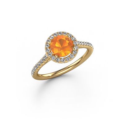 Bague de fiançailles Seline rnd 2 585 or jaune citrine 6.5 mm