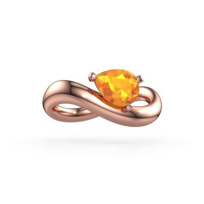 Verlobungsring Chloe PER 585 Roségold Citrin 8x6 mm