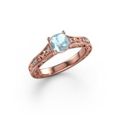 Engagement ring Mallory cus 585 rose gold aquamarine 5.5 mm
