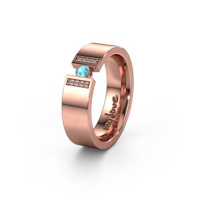 Wedding ring WH2096L16C 585 rose gold ±0.24x0.09in blue topaz