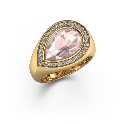 Ring Latashia 585 gold morganite champagne 12x8 mm