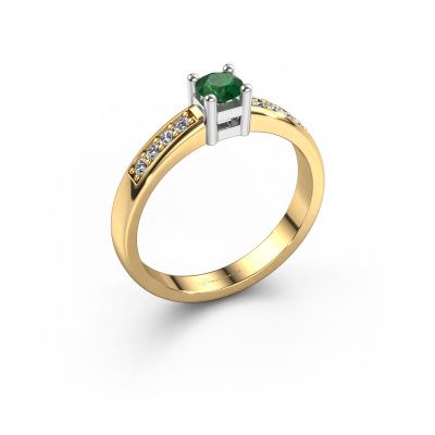Engagement ring Eline 2 585 gold emerald 3.7 mm