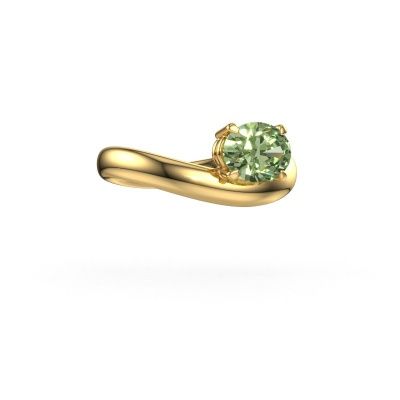 Engagement ring Floor OVL 585 gold green lab grown diamond 8x6 mm