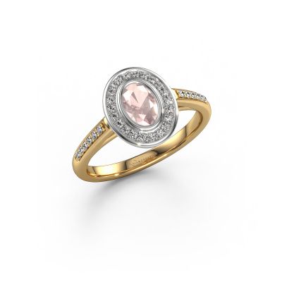 Engagement ring Noud 2 OVL 585 gold morganite champagne 6x4 mm
