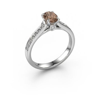 Verlovingsring Valorie ovl 2 585 witgoud bruine diamant 0.70 crt