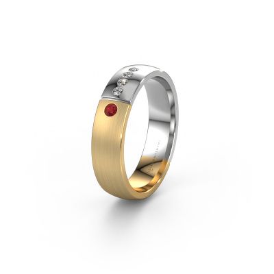 Wedding ring WH1101L25SAMP 585 gold ruby ±0.20x0.07 in