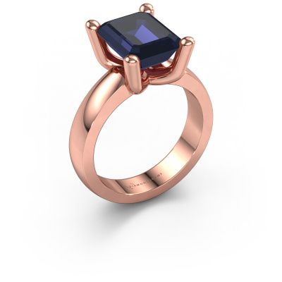 Ring Clelia EME 585 rose gold sapphire 10x8 mm