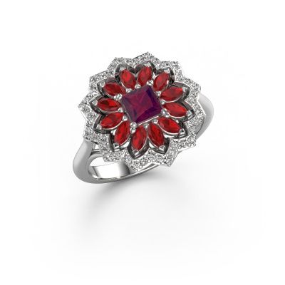 Verlovingsring Franka 950 platina rhodoliet 4 mm