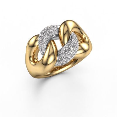 Ring Kylie 2 13mm 585 goud diamant 0.435 crt