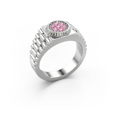 Men's ring Nout 950 platinum pink sapphire 2 mm