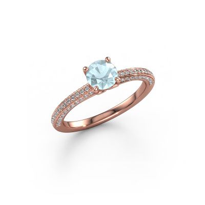 Engagement ring Elenore rnd 585 rose gold aquamarine 5.4 mm