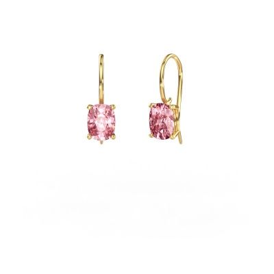 Drop earrings Cleo CSH 585 gold pink lab grown diamond 8x6 mm