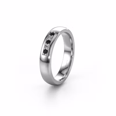 Wedding ring WH0111L24BP 950 platinum black diamond ±0.16x0.08 in