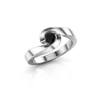 Ring Sheryl 950 platina zwarte diamant 0.30 crt