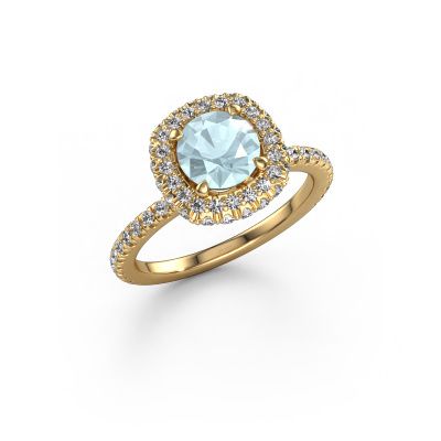 Verlobungsring Talitha RND 585 Gold Aquamarin 6.5 mm