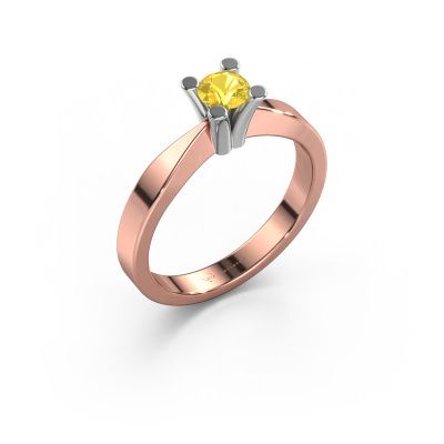 Engagement ring Ichelle 1 585 rose gold yellow sapphire 4.2 mm