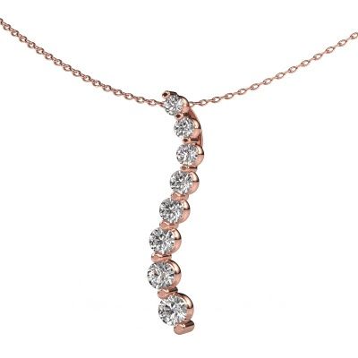 Pendant Celeste 3 585 rose gold zirconia 2.5 mm
