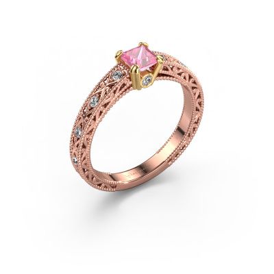 Verlobungsring Ardella 585 Roségold Pink Saphir 4 mm