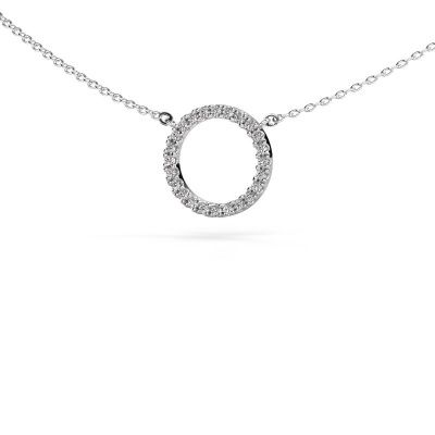 Pendant Circle 585 white gold zirconia 1.2 mm