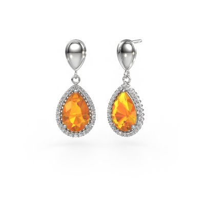 Pendants d'oreilles Tilly per 1 950 platine citrine 12x8 mm