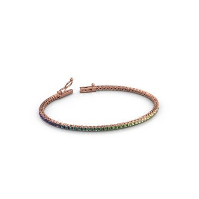 Tennisarmband Shirley 1.8 585 Roségold Rainbow Saphir 1 1.8 mm