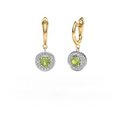 Drop earrings Ninette 1 585 white gold peridot 5 mm