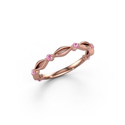 Stackable ring Shalon 585 rose gold pink sapphire 1.8 mm